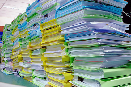 big lot of document pile